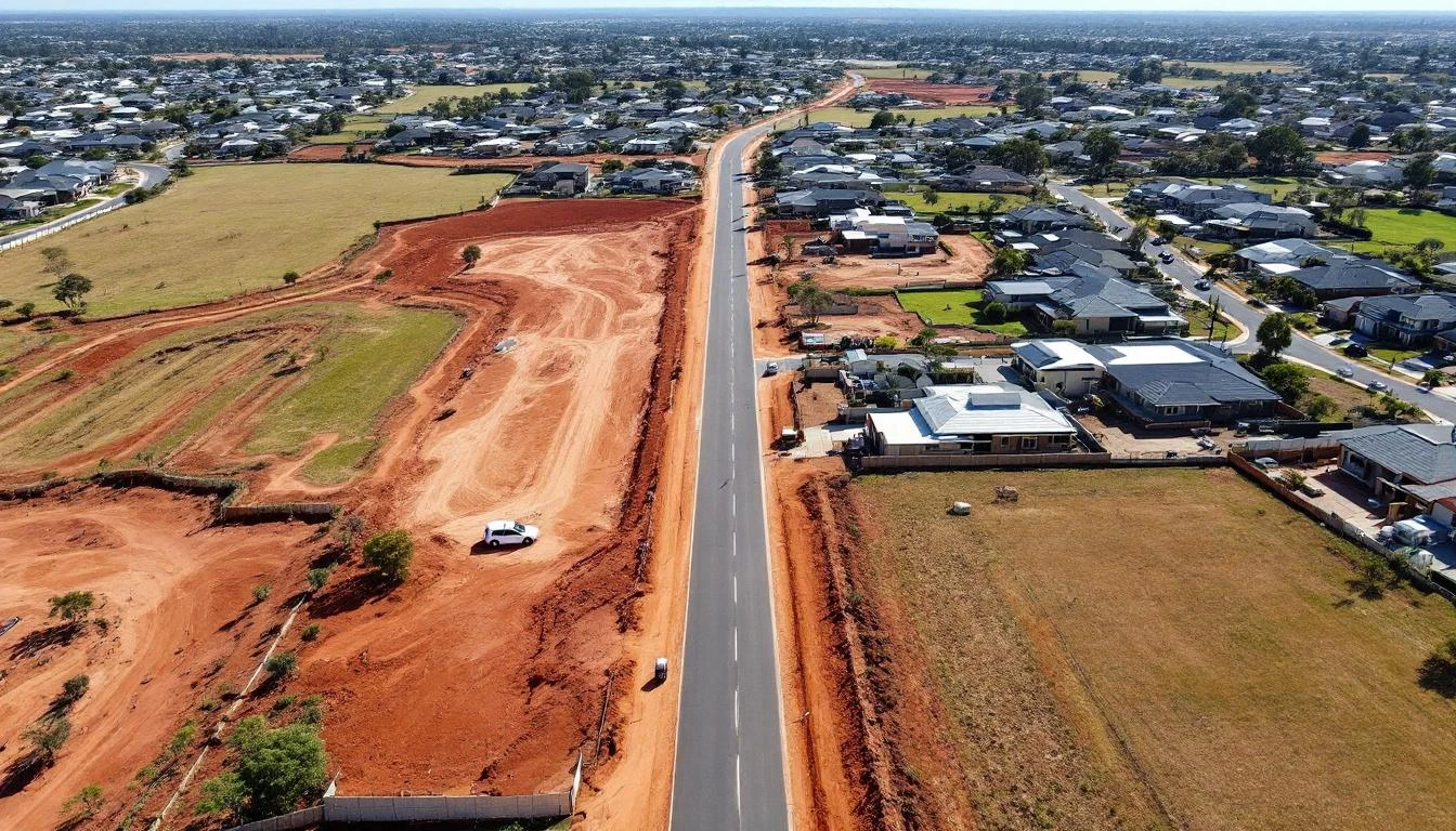 Aerial view of strata development in Perth suburb