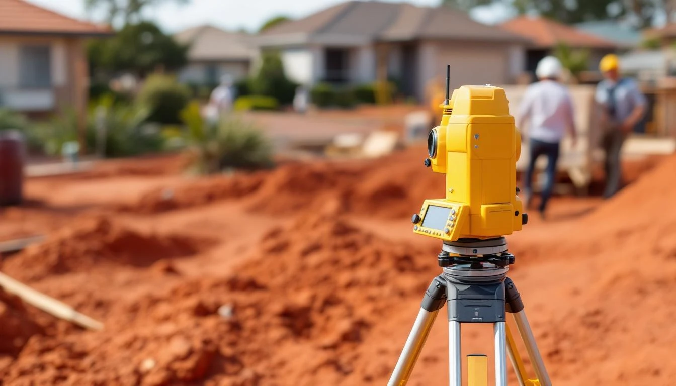 Surveyor conducting contour survey in Perth